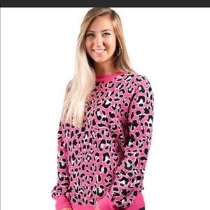 Simply Southern pink leopard sweater. Size XL